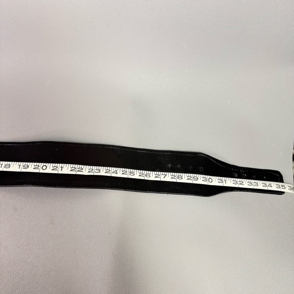 Jill Stuart Vintage Black Genuine Leather Bow Tie Wide Belt - Picture 12 of 12